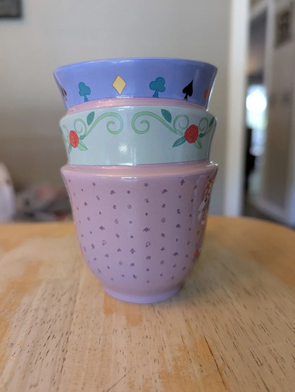 Disney Wonderland Tea Stacked Teacups - Purple, Blue, Green